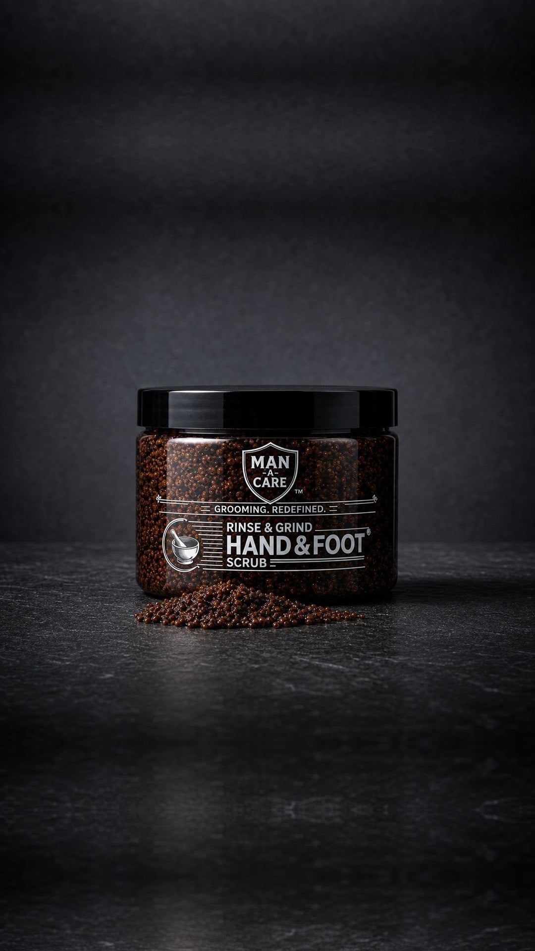 Manacare Rinse and Grind Hand and Foot Scrub jar